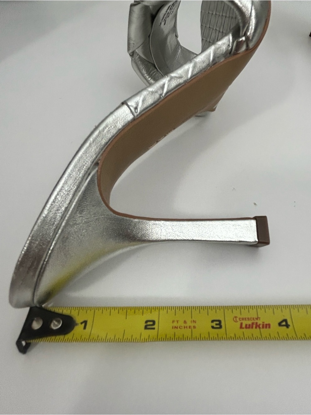 Vince Camuto Brelaune Silver Leather Braided Stiletto Slide Mules Size 9 - Picture 5 of 16